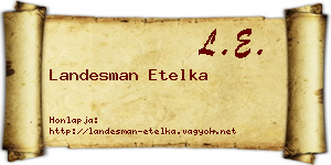 Landesman Etelka névjegykártya
